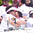 Kirinyaga Governor Anne Waiguru embraces Homa Bay Woman Rep Gladys Wanga during launch of Women for Building Bridges in Kenya initiative (Twitter)