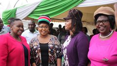 Female MPs Martha Wangari (far left), Jessica Mbalu, Anne Wanjiru Kibe and Jayne Kihara