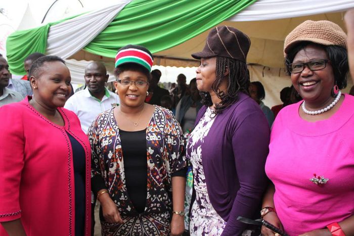 Female MPs Martha Wangari (far left), Jessica Mbalu, Anne Wanjiru Kibe and Jayne Kihara