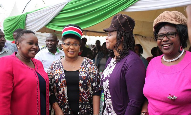 Female MPs Martha Wangari (far left), Jessica Mbalu, Anne Wanjiru Kibe and Jayne Kihara