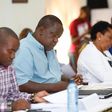 Interior CS Fred Matiang'i during a security meeting at the Flamingo Pride Inn in Mombasa County (Twitter)