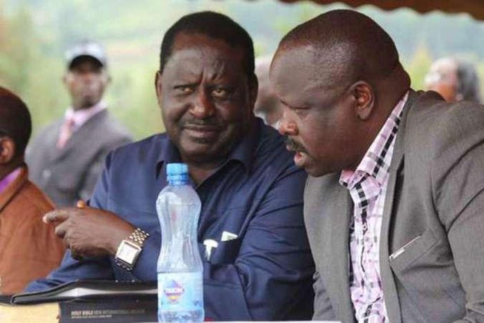 Cord leader Raila Odinga (left) and Bomet Governor Isaac Ruto at a past event. The homecoming for Ruto from South Africa will set the stage for the launch of the National Super Alliance.