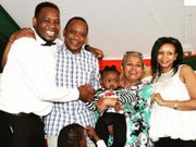 President Uhuru Kenyatta and the First Lady when they visited Singer Rufftine