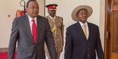 President Uhuru Kenyatta with President Yoweri Museveni
