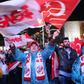 Supporters of Turkish President Recep Tayyip Erdogan celebrate as the 'Yes' camp claims victory in a referendum on changes to the constitution to give him greater powers
