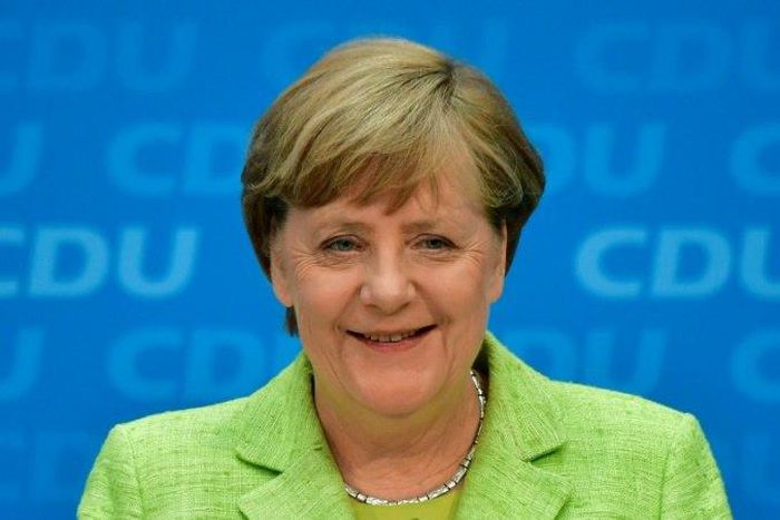 German Chancellor Angela Merkel gives a press conference in Berlin, on May 8, 2017
