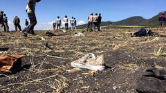 The scene of the Ethiopian Airlines plane crash
