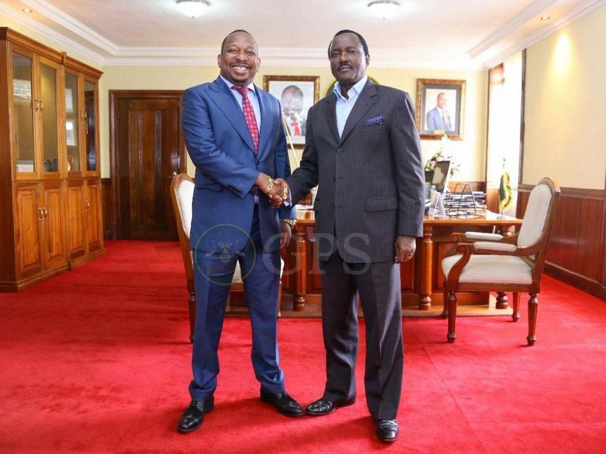 Former Nairobi Governor Mike Sonko with Wiper party leader Kalonzo Musyoka