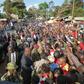 President Uhuru Kenyatta waves to supporters after he commissioned new medical equipment at Murang’a County Referral Hospital.
