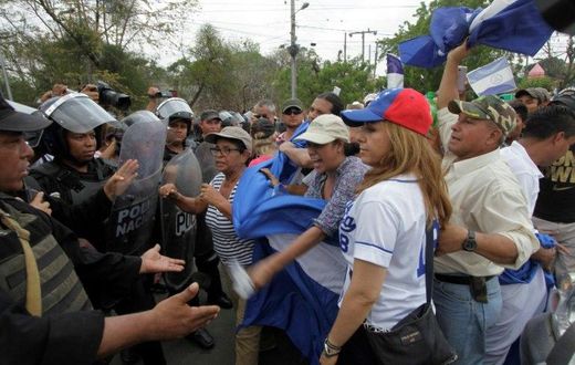 Nicaragua police prevented buses and trucks carrying protesters from converging in the town of Juigalpa, east of Managua as farmers tried to demonstrate against a planned canal