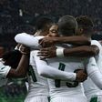 Ivory Coast's players celebrate a goal during their international friendly football match against Russia in Krasnodar on March 24, 2017