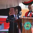 Samuel Wamathai (left) takes oath of office on February 27, 2017. He has pledged to fight corruption in the county.