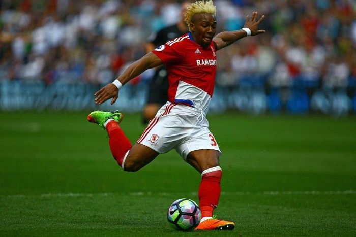Middlesbrough's Adama Traore in action during the Premier League match against Swansea City at The Liberty Stadium in Wales, on April 2, 2017