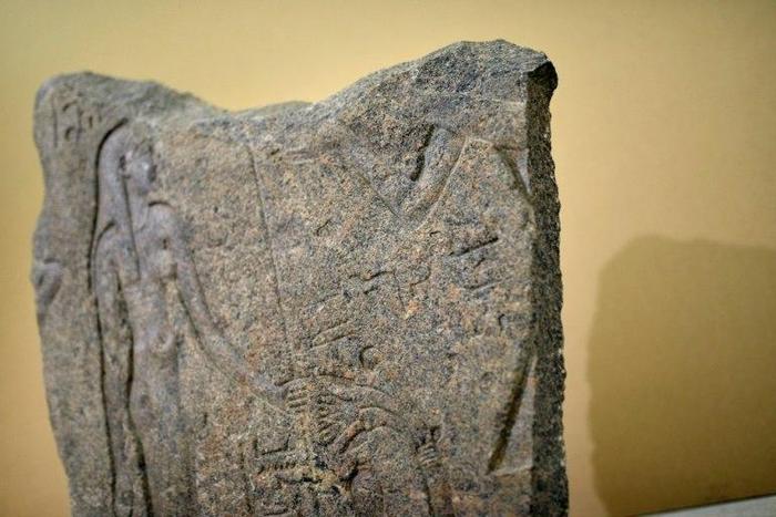 An ancient stela bearing a relief design was stolen 30 years ago from the Iseion temple at the Behbeit El Hagar archeological site in Lower Egypt