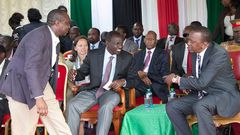 President Uhuru Kenyatta with DP William Ruto and CS Henry Rotich