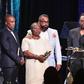 (L-R) Ali Shaheed Muhammad of A Tribe Called Quest, Cheryl Boyce-Taylor, mother of the late Phife Dawg, DJ Rasta Root, Jarobi White and Q-Tip of A Tribe Called Quest accept the ASCAP Golden Note Award during the 2016 ASCAP Rhythm & Soul Awards