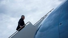 US Secretary of State Rex Tillerson boards his plane for a trip to Germany on February 15, 2017