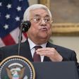 Palestinian president Mahmud Abbas makes a statement with US President Donald Trump in the Roosevelt Room at the White House in Washington, DC, on May 3, 2017