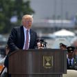 US President Donald Trump speaks during a welcome ceremony upon his arrival at Ben Gurion International Airport in Tel Aviv on May 22, 2017, as part of his first trip overseas