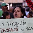 Workers, student and farmers protest against corruption in connection with the scandal involving Brazilian construction giant Odebrecht, in front of Panama's Congress in Panama City on February 16, 2017