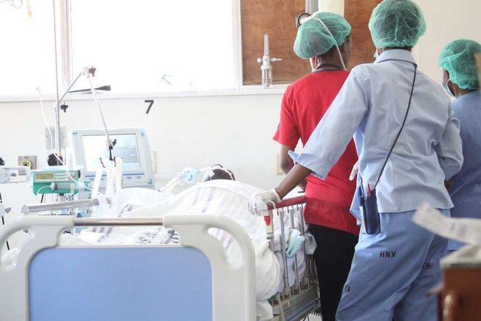 File image of nurses attending to a patient at a Kenyan hospital