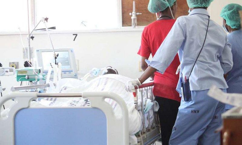 File image of nurses attending to a patient at a Kenyan hospital