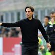 AC Milan's coach Vincenzo Montella follows the action during their Italian Serie A match against Palermo, at the San Siro stadium in Milan, on April 9, 2017