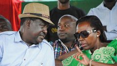 ODM leader Raila Odinga and Martha Karua