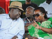 ODM leader Raila Odinga and Martha Karua