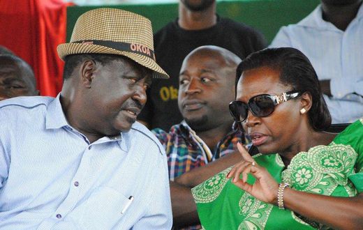 ODM leader Raila Odinga and Martha Karua