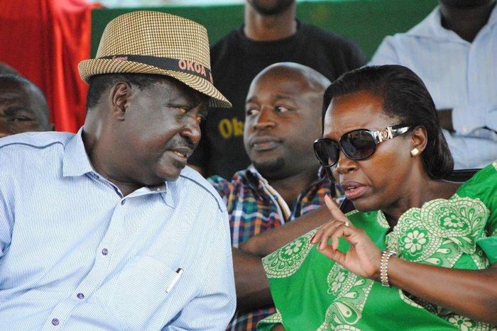 ODM leader Raila Odinga and Martha Karua