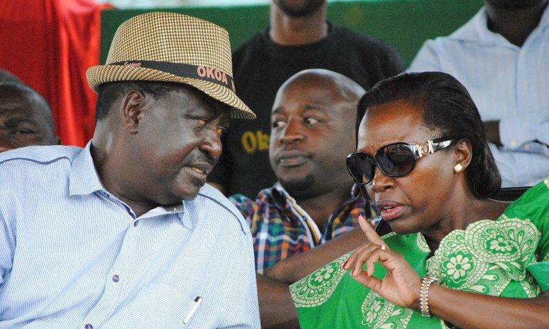 ODM leader Raila Odinga and Martha Karua