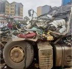 Wreckage of the Truck involved in the accident at Kenani, Kibwezi (Twitter)