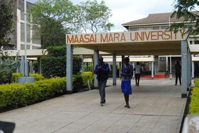The Maasai Mara University entrance. The university's main campus has been closed indefinitely after students went on the rampage following the beating up of a colleague in a suspected love triangle incident.