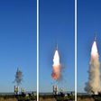 This combo shows undated pictures released from North Korea's official Korean Central News Agency on May 28, 2017 of the test of a new anti-aircraft guided weapon system organized by the Academy of National Defence Science at an undisclosed location