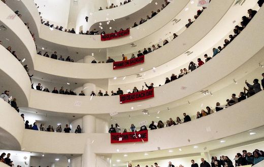 Crowd Storms Guggenheim in Protest of Big Pharma