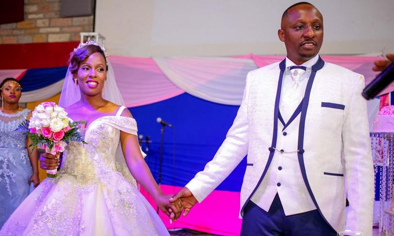 Bamboo and Erica on their big day (Courtesy)