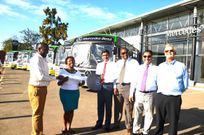 Citi Hoppa official receiving the new buses
