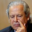 Brazilian former chief-of-staff (2003-2005), Jose Dirceu, gestures during a hearing of the parliamentary committee of the Petrobras investigation in the Federal Justice court, in Curitiba on August 31, 2015
