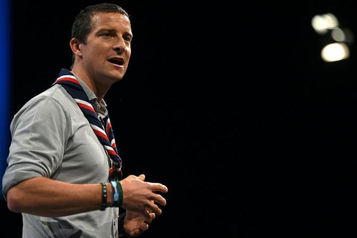 British adventurer Bear Grylls (pictured October 2017) could be fined between 250-2,500 euros over an episode of his televsion series where he kills and cooks a frog in a Bulgarian national park