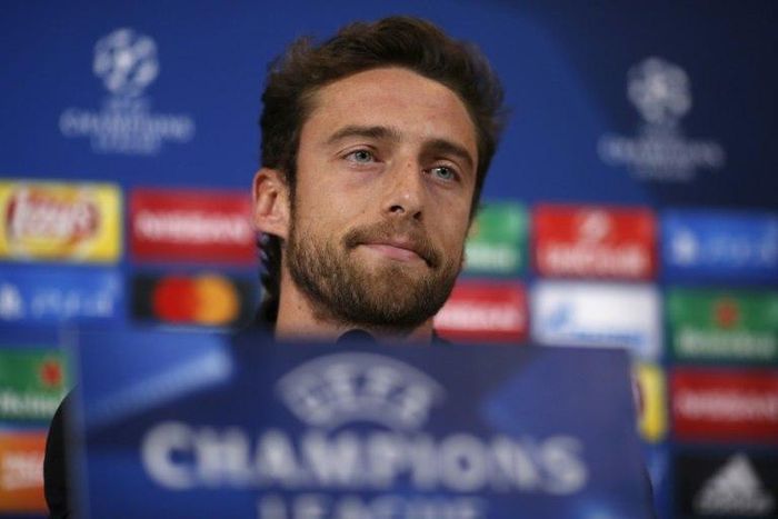 Juventus' midfielder Claudio Marchisio attends a press conference on the eve of the UEFA Champions League football match Juventus Vs GNK Dinamo Zagreb on December 6, 2016 at the 'Juventus Stadium' in Turin