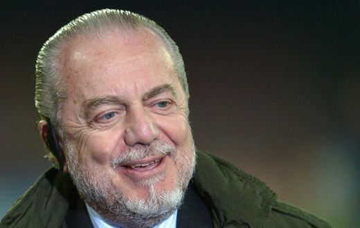 Italian film producer and President of the Napoli, Aurelio De Laurentiis at the San Paolo Stadium in Naples on December 11, 2013