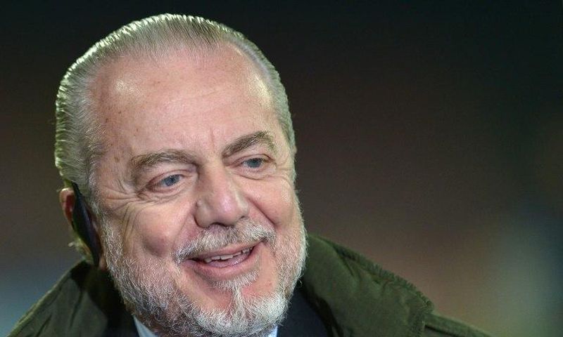 Italian film producer and President of the Napoli, Aurelio De Laurentiis at the San Paolo Stadium in Naples on December 11, 2013