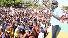 File image of DP William Ruto addressing the public at a past political rally