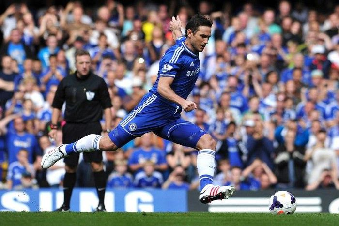 Frank Lampard, seen playing midfielder for Chelsea in 2013, called time on his glittering 21-year career on Thursday