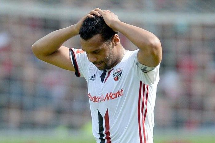 Ingolstadt's defender Marvin Matip reacts after the German first division Bundesliga football match against SC Freiburg May 13, 2017