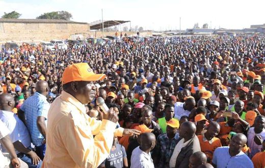 Raila Odinga campaigning for Irshard Sumra in Embakasi South