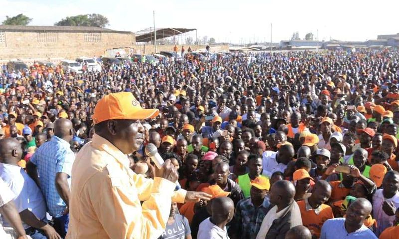 Raila Odinga campaigning for Irshard Sumra in Embakasi South