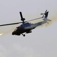 A US-made AH-64E Apache helicopter launches rockets during a live-fire drill in southern Pingtung in August 2016