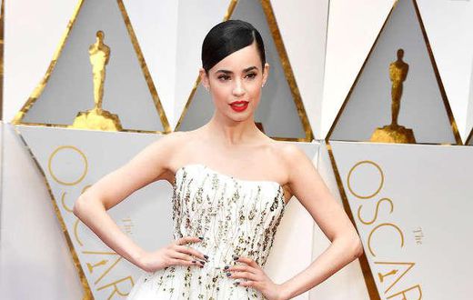 Sofia Carson's red carpet style at Oscars 2017